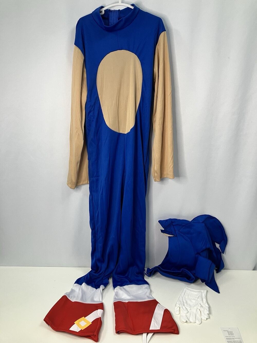Sonic the Hedgehog Costume Youth Medium 8 Halloween Anime w/ hat and gloves